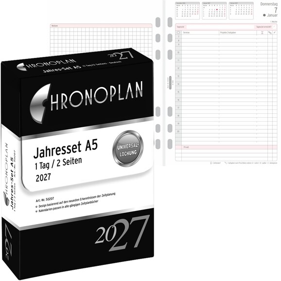 Kalendereinlage Chronoplan Jahres-Set A5, Art.-Nr. 5020J - Paterno B2B-Shop