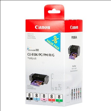 Canon CLI8 Multi Pack BK/PC/PM/R/G je 13ml 1x5, Art.-Nr. 0620B027 - Paterno B2B-Shop