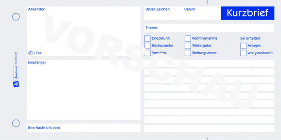 Kurzbrief ZWF DIN A4 (1/3) 100 Blatt, Art.-Nr. 1020ZWF - Paterno B2B-Shop
