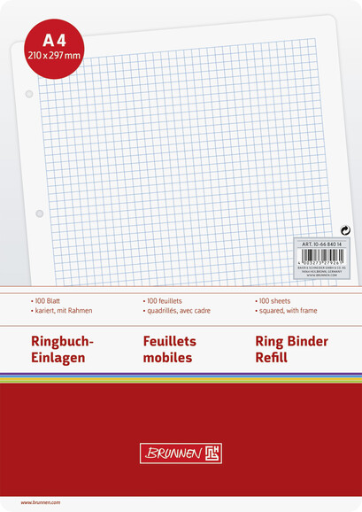 Ringbucheinlagen Brunnen A4 100 Blatt liniert, Art.-Nr. 1066840-12RM - Paterno B2B-Shop
