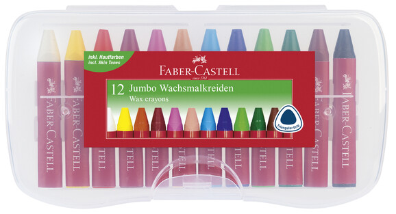 Wachskreiden Faber Castell JUMBO 12er-Box, Art.-Nr. 120011 - Paterno B2B-Shop
