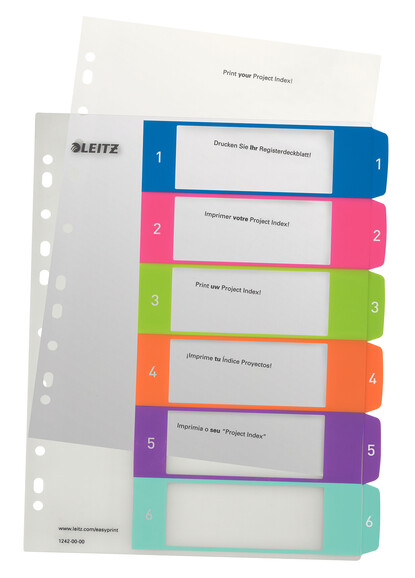 Register Leitz WOW A4 1-6, Art.-Nr. 1242-00-00 - Paterno B2B-Shop