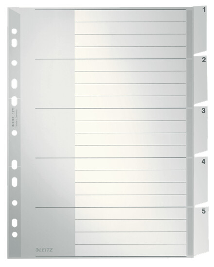 Register Leitz A4 1-5 5-teilig grau, Art.-Nr. 1271-00-85 - Paterno B2B-Shop