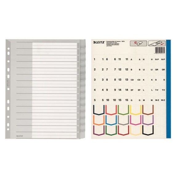Register Leitz A4 15-teilig grau, Art.-Nr. 1276-00-00 - Paterno B2B-Shop