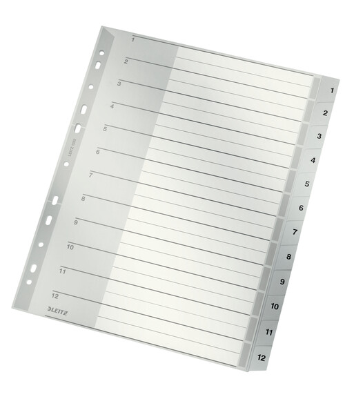 Register Leitz A4 1-12 grau, Art.-Nr. 1282-00-00 - Paterno B2B-Shop