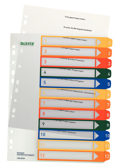 Register Leitz PC-beschriftbar 12-Taben, Art.-Nr. 1294-00-00 - Paterno B2B-Shop