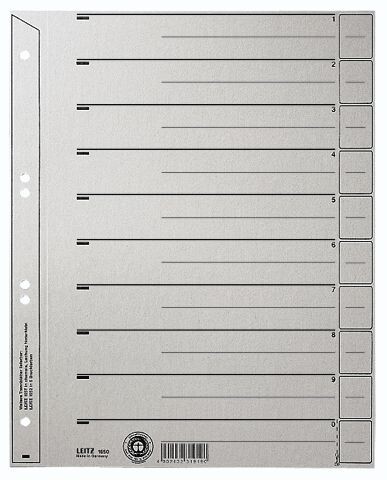 Trennblätter Leitz A4 grau, Art.-Nr. 1650-00-85 - Paterno B2B-Shop