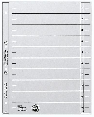 Trennblätter Leitz A4 grau, Art.-Nr. 1654-00-85 - Paterno B2B-Shop