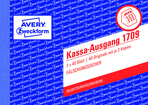 Kassaausgangsbuch ZWF, DIN A6 quer, Art.-Nr. 1709ZWF - Paterno B2B-Shop