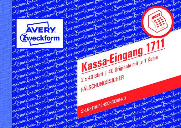 Kassaeingangsbuch ZWF, DIN A6 quer, Art.-Nr. 1711ZWF - Paterno B2B-Shop