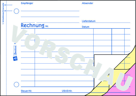Rechnungsbuch ZWF, DIN A6 quer, Art.-Nr. 1718ZWF - Paterno B2B-Shop