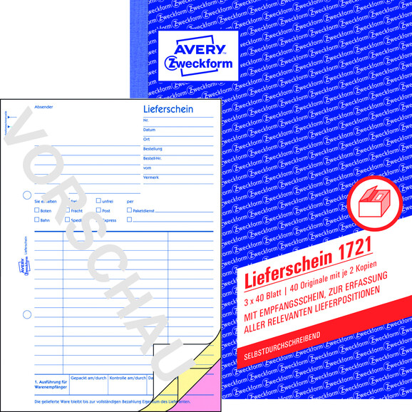 Lieferscheinbuch ZWF, DIN A5 hoch, Art.-Nr. 1721ZWF - Paterno Shop