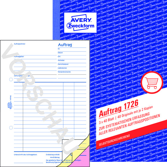 Auftragsbuch ZWF, DIN A5 hoch, Art.-Nr. 1726ZWF - Paterno B2B-Shop