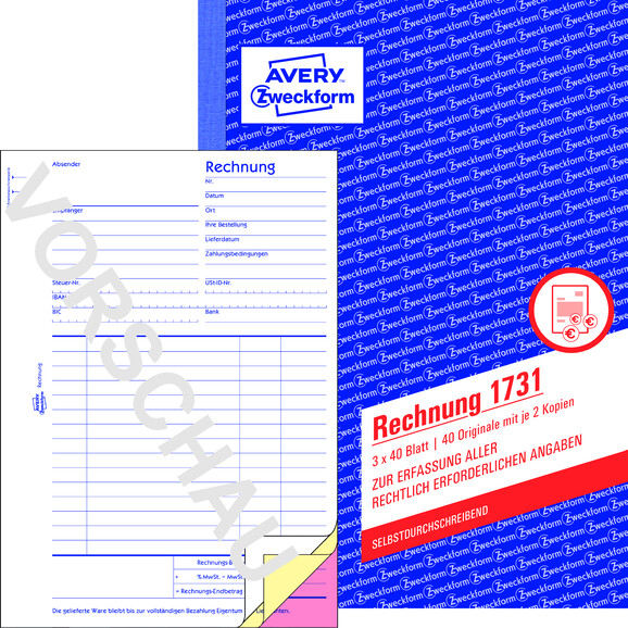 Rechnungsbuch ZWF, DIN A5 hoch, Art.-Nr. 1731ZWF - Paterno Shop