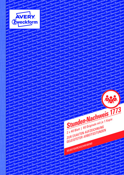 Stundennachweis ZWF, DIN A4, Art.-Nr. 1773ZWF - Paterno B2B-Shop