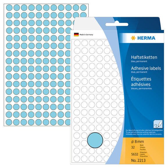 Markierungspunkte Herma 8 mm blau, Art.-Nr. 2213 - Paterno B2B-Shop