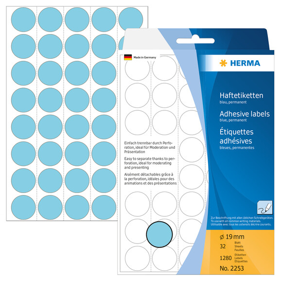 Markierungspunkte Herma 19 mm blau, Art.-Nr. 2253E - Paterno B2B-Shop