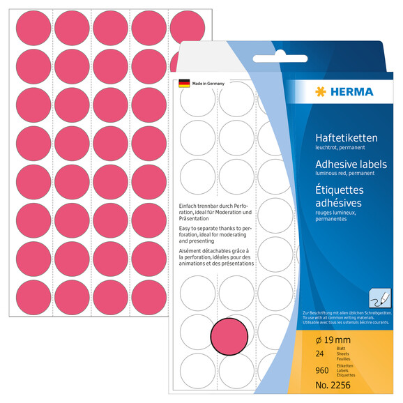 Markierungspunkte Herma 19 mm leuchtrot, Art.-Nr. 2256E - Paterno B2B-Shop
