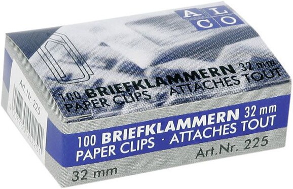 Büroklammern Alco 32mm verzinkt, Art.-Nr. 225ALCO - Paterno B2B-Shop