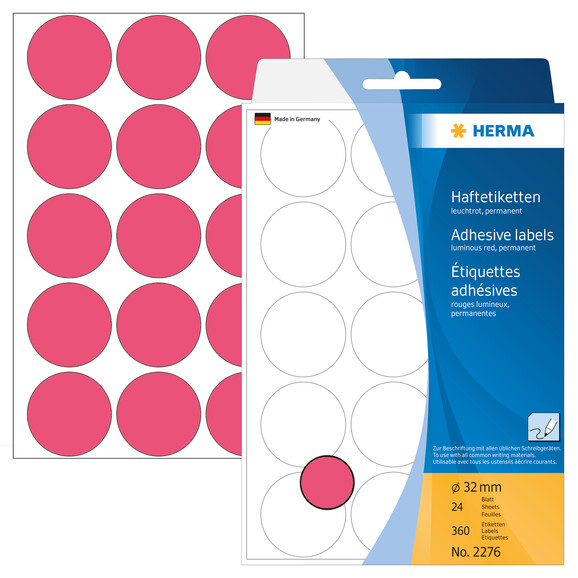 Markierungspunkte Herma 32 mm leuchtrot, Art.-Nr. 2276E - Paterno B2B-Shop