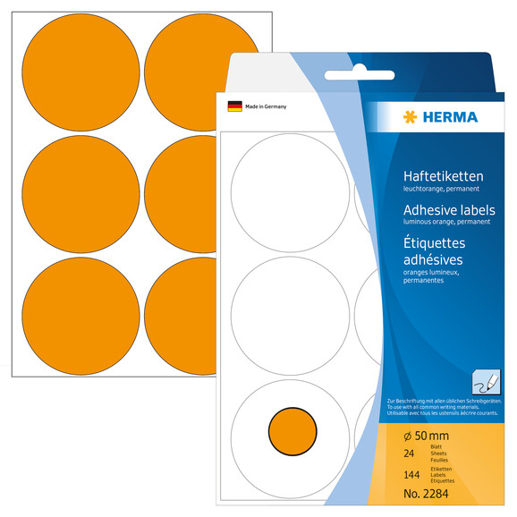 Markierungspunkte Herma 50 mm leuchtorange, Art.-Nr. 2284E - Paterno B2B-Shop