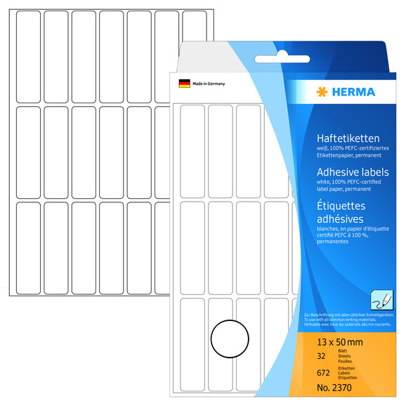 Etiketten Herma 13 x 50 mm weiss, Art.-Nr. 2370E - Paterno B2B-Shop