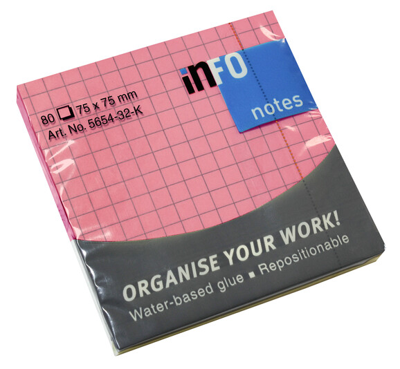 Haftnotizen Info notes 75x75 mm kariert gelb, Art.-Nr. 278PSM-KAR-GE - Paterno B2B-Shop