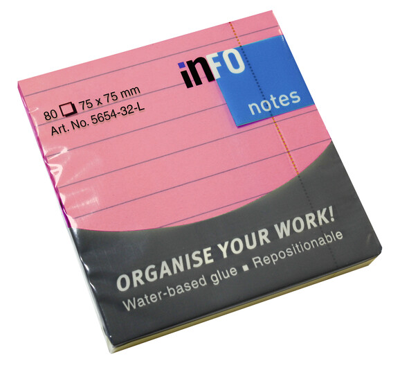 Haftnotizen Info notes 75x75 mm liniert grün, Art.-Nr. 278PSM-LIN-GN - Paterno B2B-Shop