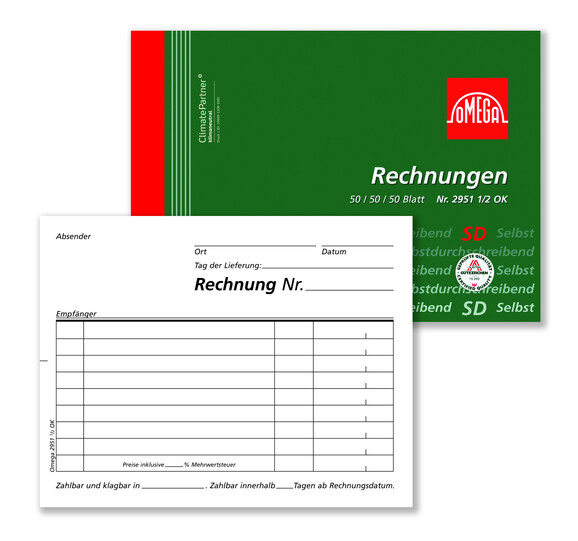 Rechnungsbuch Omega A 6 quer 3x50 Blatt, Art.-Nr. 29511-2OK - Paterno B2B-Shop Rechnungsbuch Omega A 6 quer 3x50 Blatt, Art.-Nr. 29511-2OK - Paterno B2B-Shop