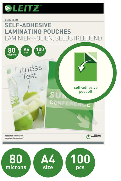 Laminiertaschen Leitz A4 80 my selbstklebend, Art.-Nr. 33872 - Paterno B2B-Shop