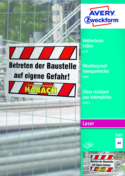 Kopierfolie ZWF wetterfest DIN A4 weiß, Art.-Nr. 3487ZWF - Paterno B2B-Shop