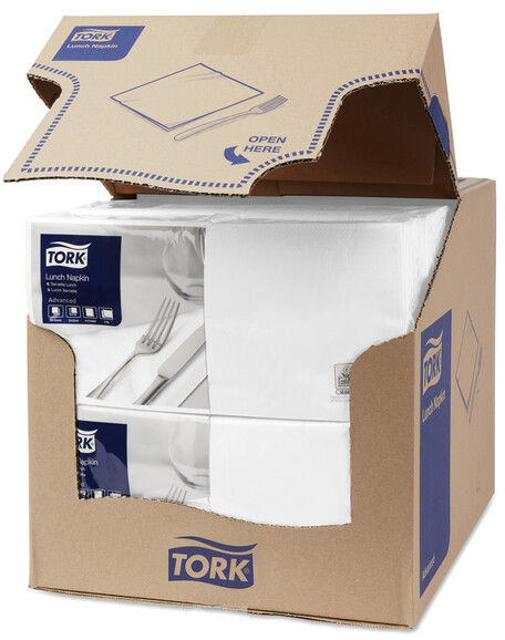 Servietten 2-lagig Tork 1/4-Falz 33 cm x 33 cm weiss, Art.-Nr. 477149 - Paterno B2B-Shop