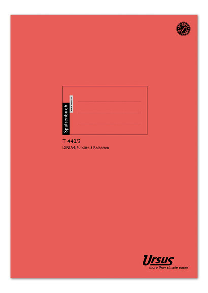 Spaltenbuch Ursus A4 40 Blatt 3 Kolonnen, Art.-Nr. 608146 - Paterno B2B-Shop