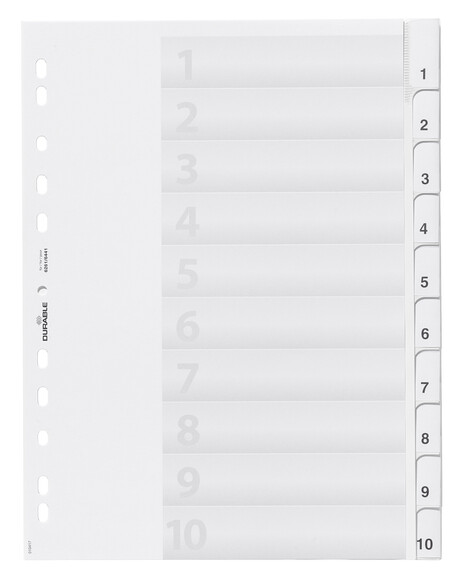 Register Durable 6441 A4 1-10 10-teilig, Art.-Nr. 644110 GRAU - Paterno B2B-Shop