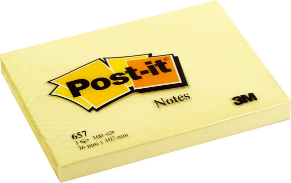 Haftnotizen Post-it 76x102 mm gelb, Art.-Nr. 657 - Paterno B2B-Shop