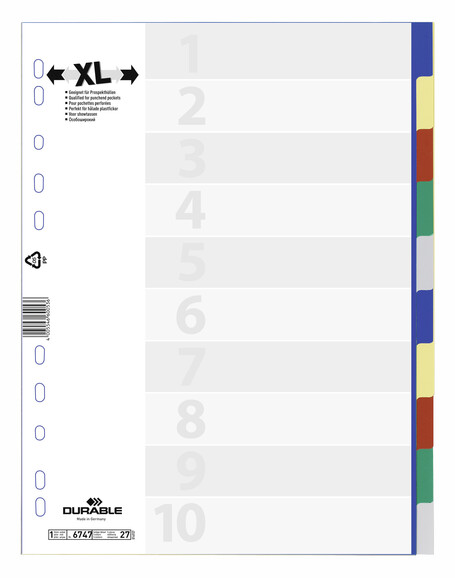 Register Durable 6747 A4 10-teilig, Art.-Nr. 674727 - Paterno B2B-Shop