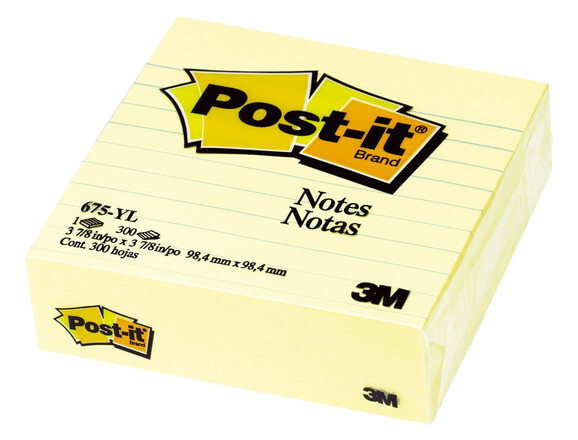 Haftnotizen Post-it 100x100mm lin gelb, Art.-Nr. 675-YL - Paterno B2B-Shop