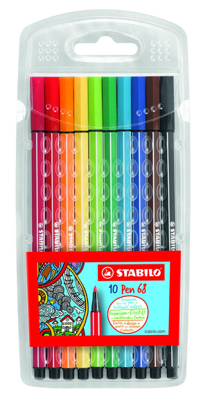 Faserschreiber Stabilo PEN 68 10er, Art.-Nr. 6810-PL - Paterno B2B-Shop
