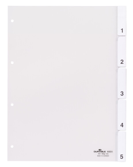 Register Durable 6820 A4 1-5 5-teilig, Art.-Nr. 682019 FARBLOS - Paterno B2B-Shop