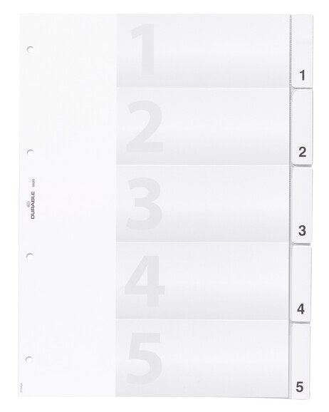 Register Durable 6820 A4 1-5 5-teilig, Art.-Nr. 682019 FARBLOS - Paterno B2B-Shop