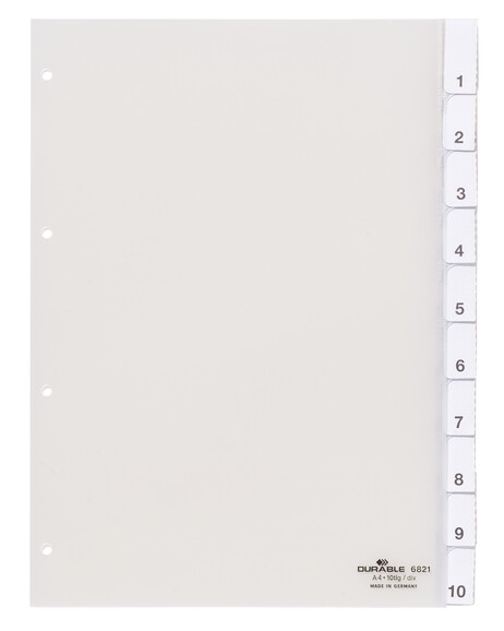 Register Durable 6821 A4 1-10 10-teilig, Art.-Nr. 682119 FARBLOS - Paterno B2B-Shop