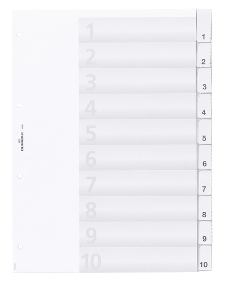 Register Durable 6821 A4 1-10 10-teilig, Art.-Nr. 682119 FARBLOS - Paterno B2B-Shop