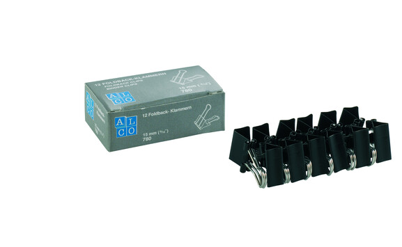 Foldback Klammern Alco 15mm schwarz, Art.-Nr. 78011 - Paterno B2B-Shop