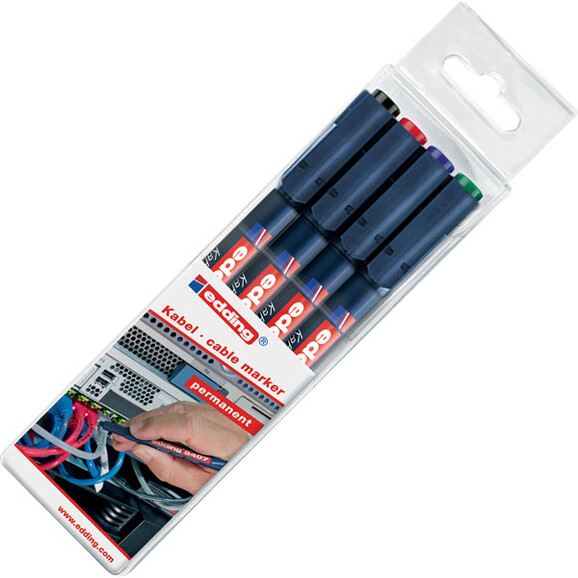 Kabelmarkermarker Edding 4er-Set, Art.-Nr. 8407-4S - Paterno B2B-Shop Kabelmarkermarker Edding 4er-Set, Art.-Nr. 8407-4S - Paterno B2B-Shop