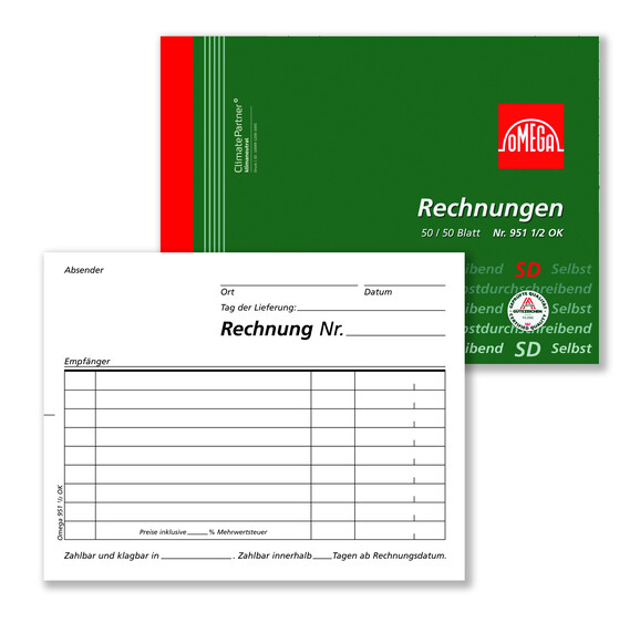 Rechnungsbuch Omega A6 quer 2x50 Blatt, Art.-Nr. 951 1-2OK - Paterno B2B-Shop Rechnungsbuch Omega A6 quer 2x50 Blatt, Art.-Nr. 951 1-2OK - Paterno B2B-Shop