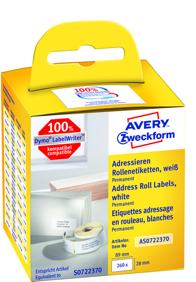Rollenetiketten ZWF &quot;Adressieren&quot; 89x28mm, Art.-Nr. AS0722370 - Paterno B2B-Shop