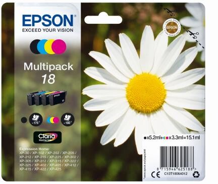 Epson Claria Home Ink Multipack Nr.18, Art.-Nr. C13T18064012 - Paterno B2B-Shop