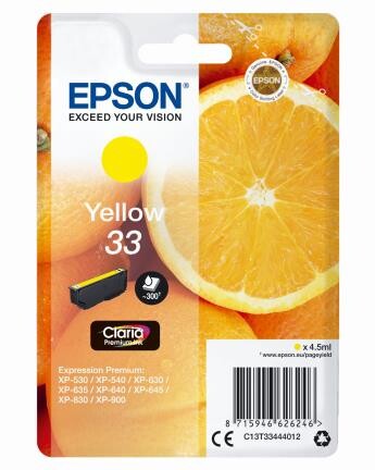 Epson Claria Premium Ink Nr.33 yell., Art.-Nr. C13T33444012 - Paterno B2B-Shop