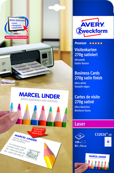 Visitenkarten ZWF sat. 220g, Art.-Nr. C32016-25 - Paterno B2B-Shop