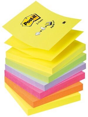 Haftnotizen Post-it 76x76 mm Z-Notes Neonfarben, Art.-Nr. R330NRB - Paterno B2B-Shop